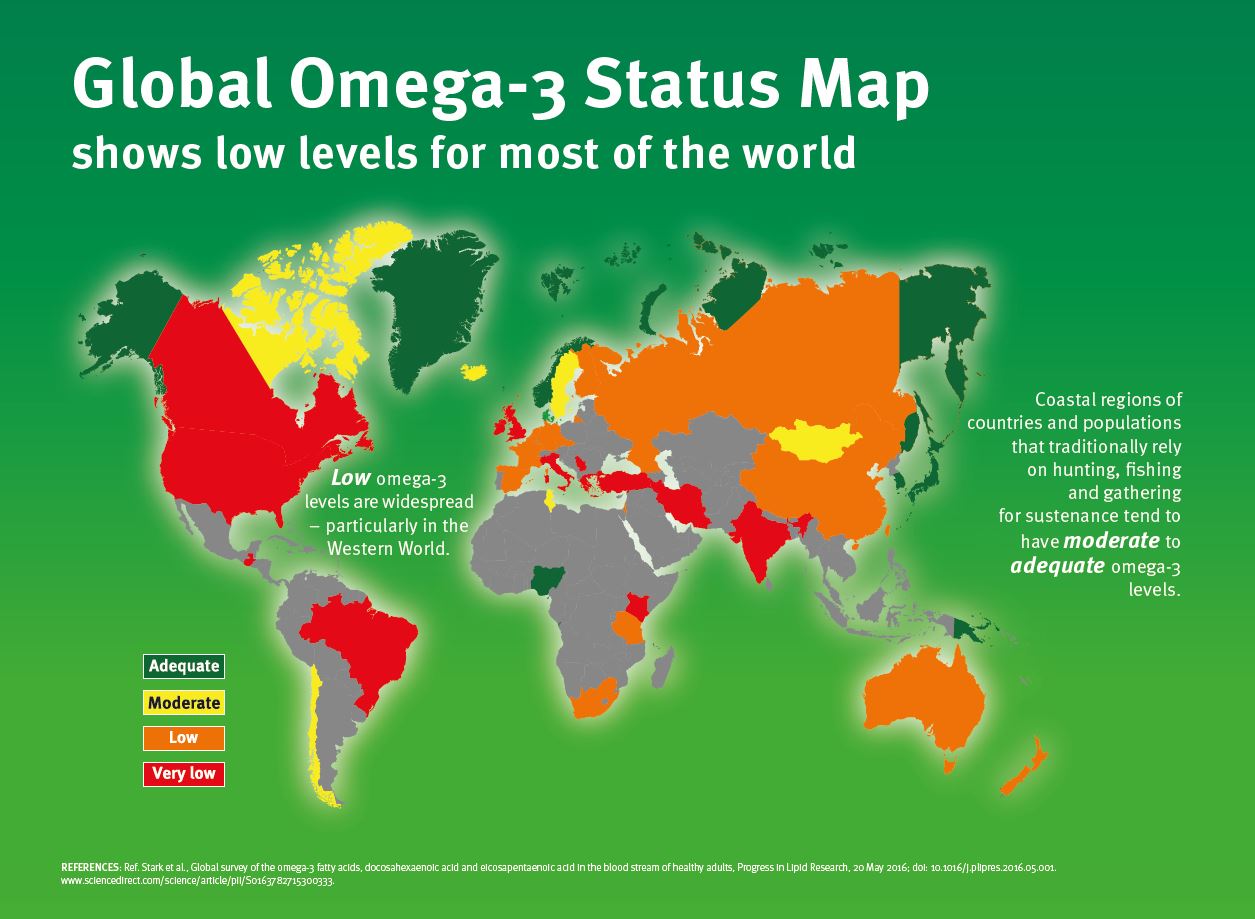 Neolife - World map of omega 3